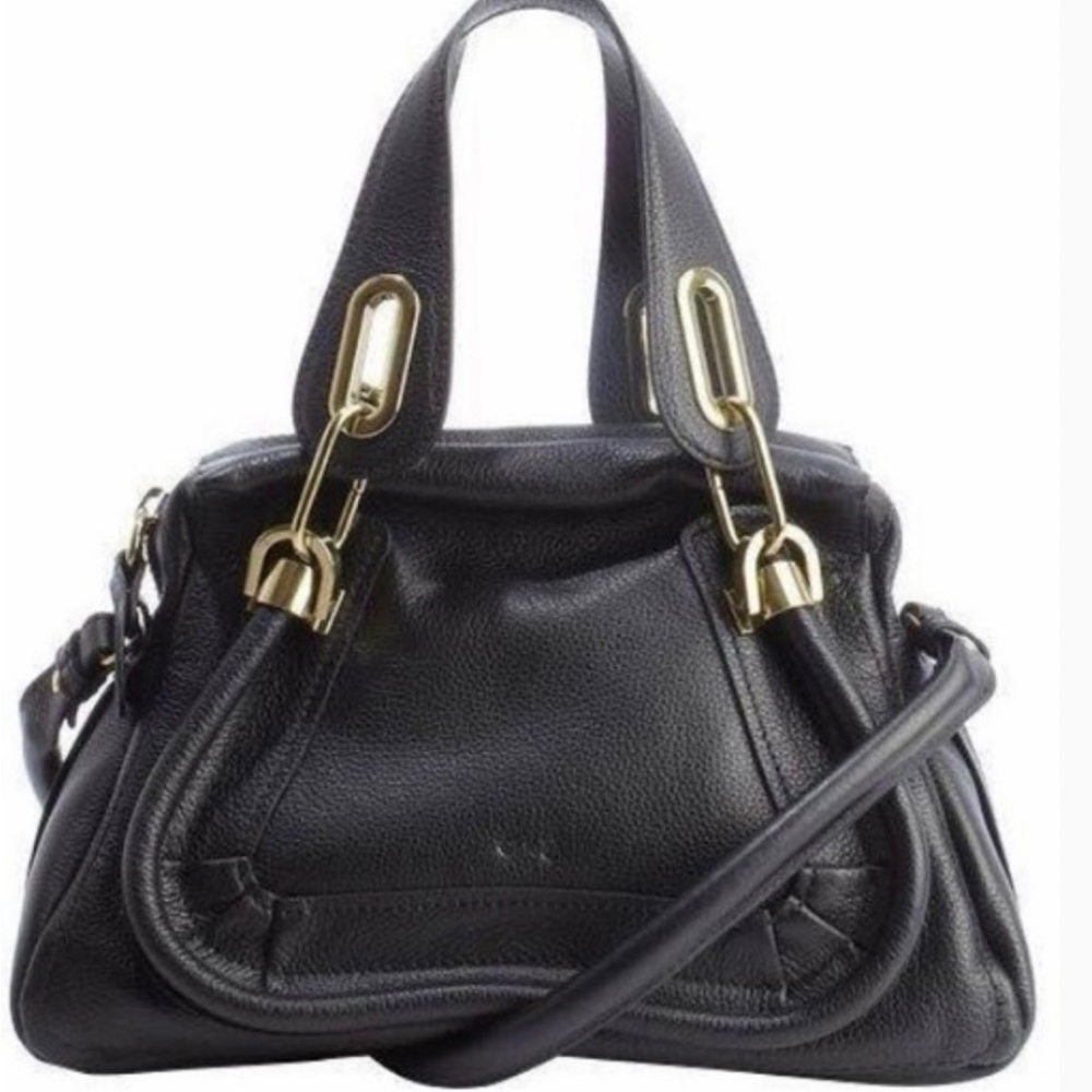 100% Authentic Chloe Calfskin Small Paraty Black Bag
